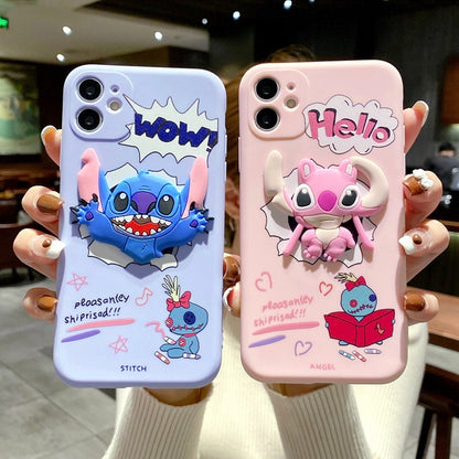 Funda Pareja Stitch y Angel