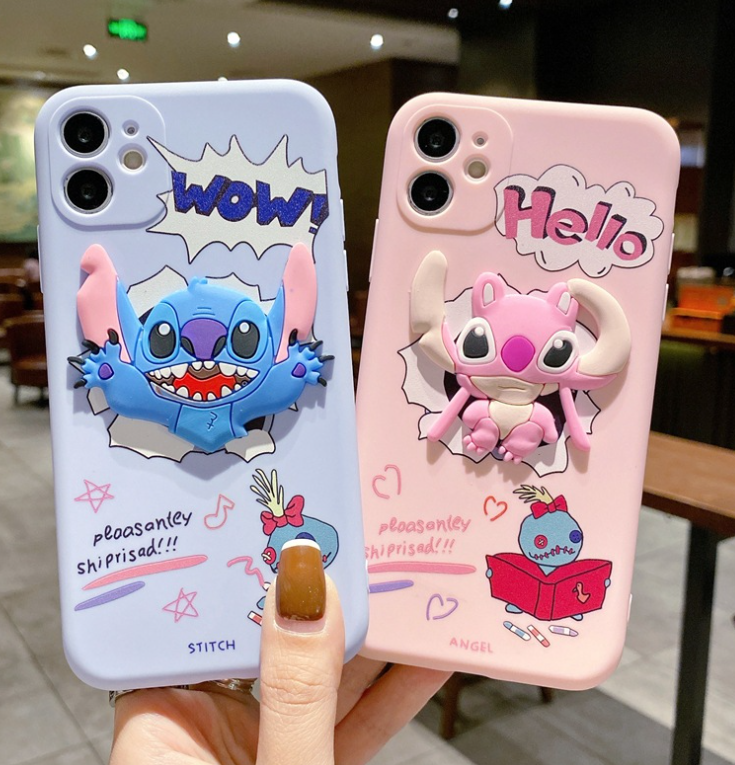 Funda Pareja Stitch y Angel